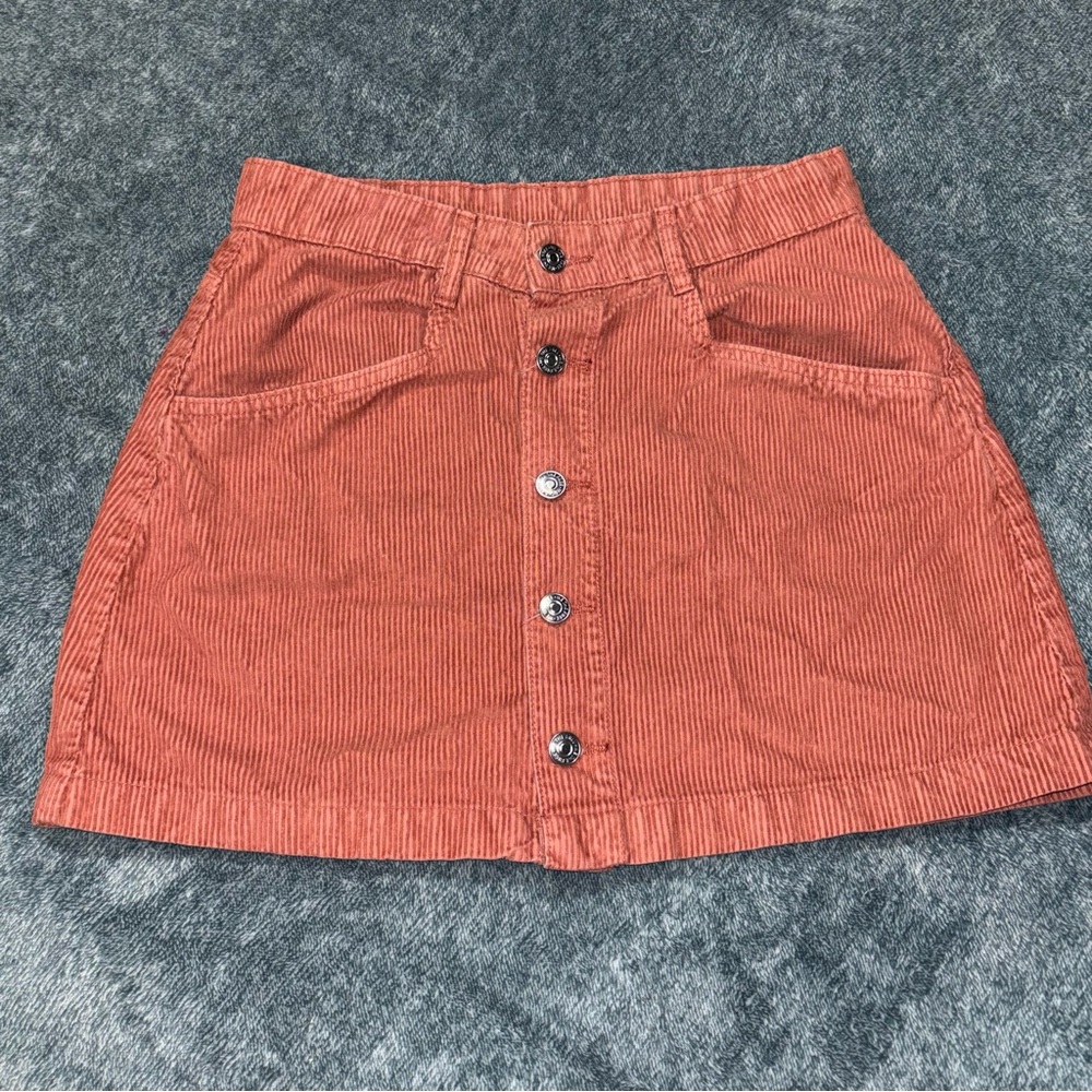 Free People “Ray” Hi-Rise Corduroy Mini-Skirt in Myrrh Size 4